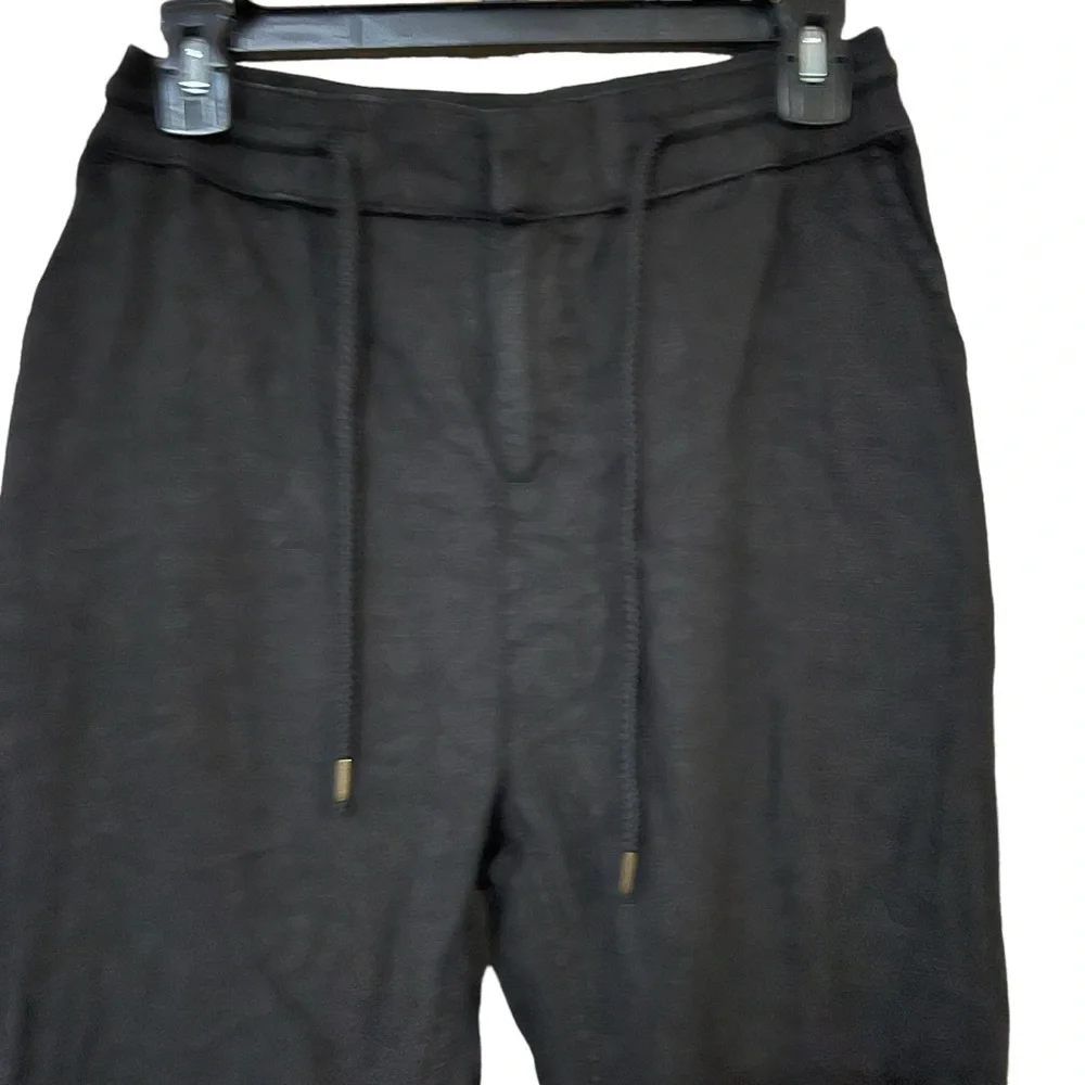 H&M Divided Women’s Black Linen Blend Drawstring Joggers, size 4.​​